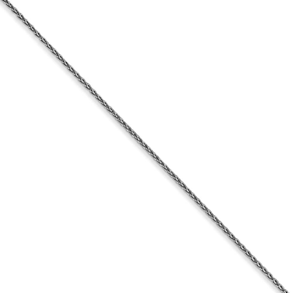 1mm, 14k White Gold, Solid Parisian Wheat Chain Necklace