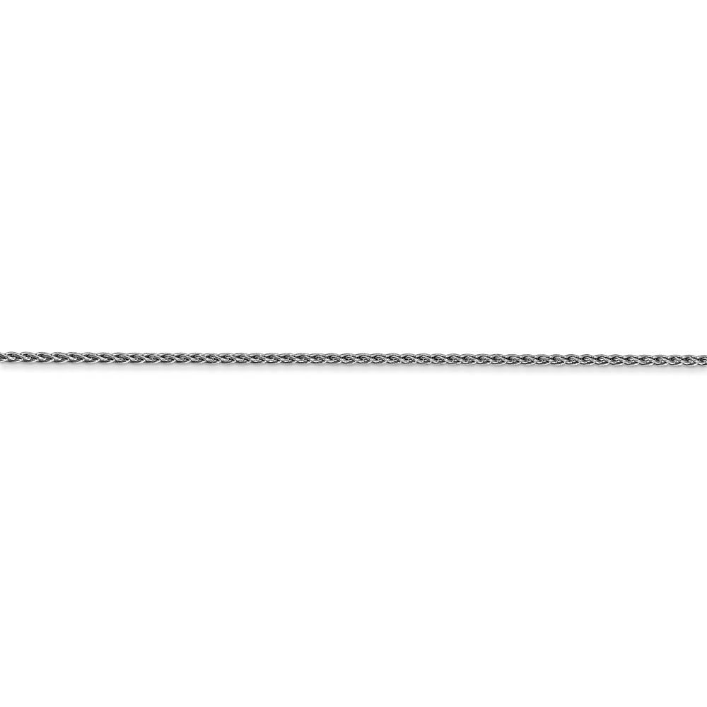 Alternate view of the 1.2mm, 14k White Gold, Solid Parisian Wheat Chain Bracelet by The Black Bow Jewelry Co.