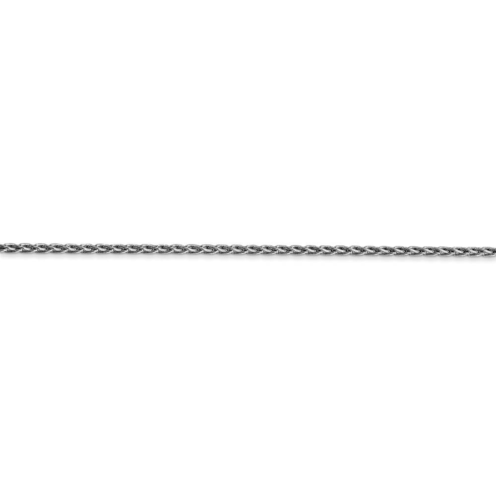Alternate view of the 1.5mm, 14k White Gold, Solid Parisian Wheat Chain Bracelet by The Black Bow Jewelry Co.
