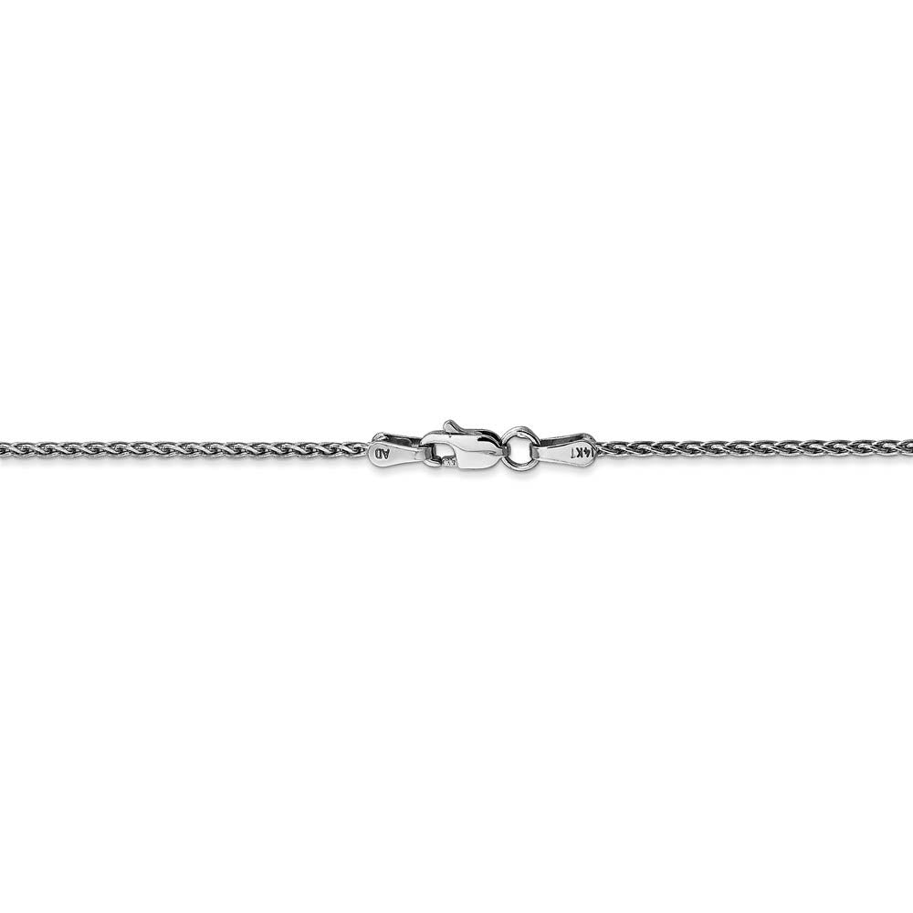 Alternate view of the 1.5mm, 14k White Gold, Solid Parisian Wheat Chain Bracelet by The Black Bow Jewelry Co.