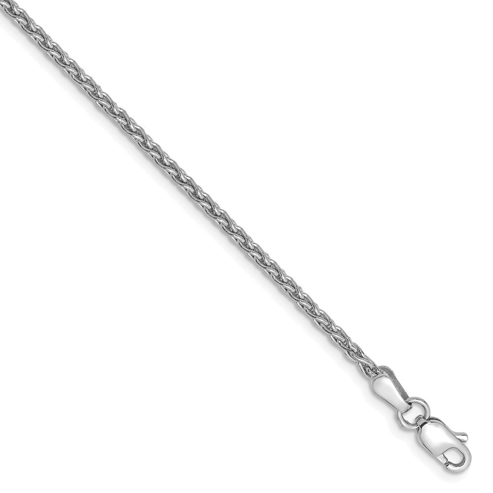 1.75mm, 14k White Gold, Solid Parisian Wheat Chain Bracelet, Item C8589-B by The Black Bow Jewelry Co.