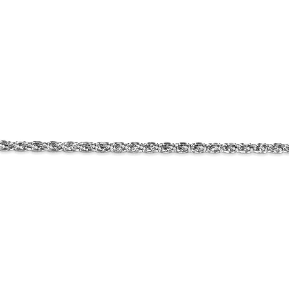 Alternate view of the 3mm, 14k White Gold, Solid Parisian Wheat Chain Bracelet, 7 Inch by The Black Bow Jewelry Co.