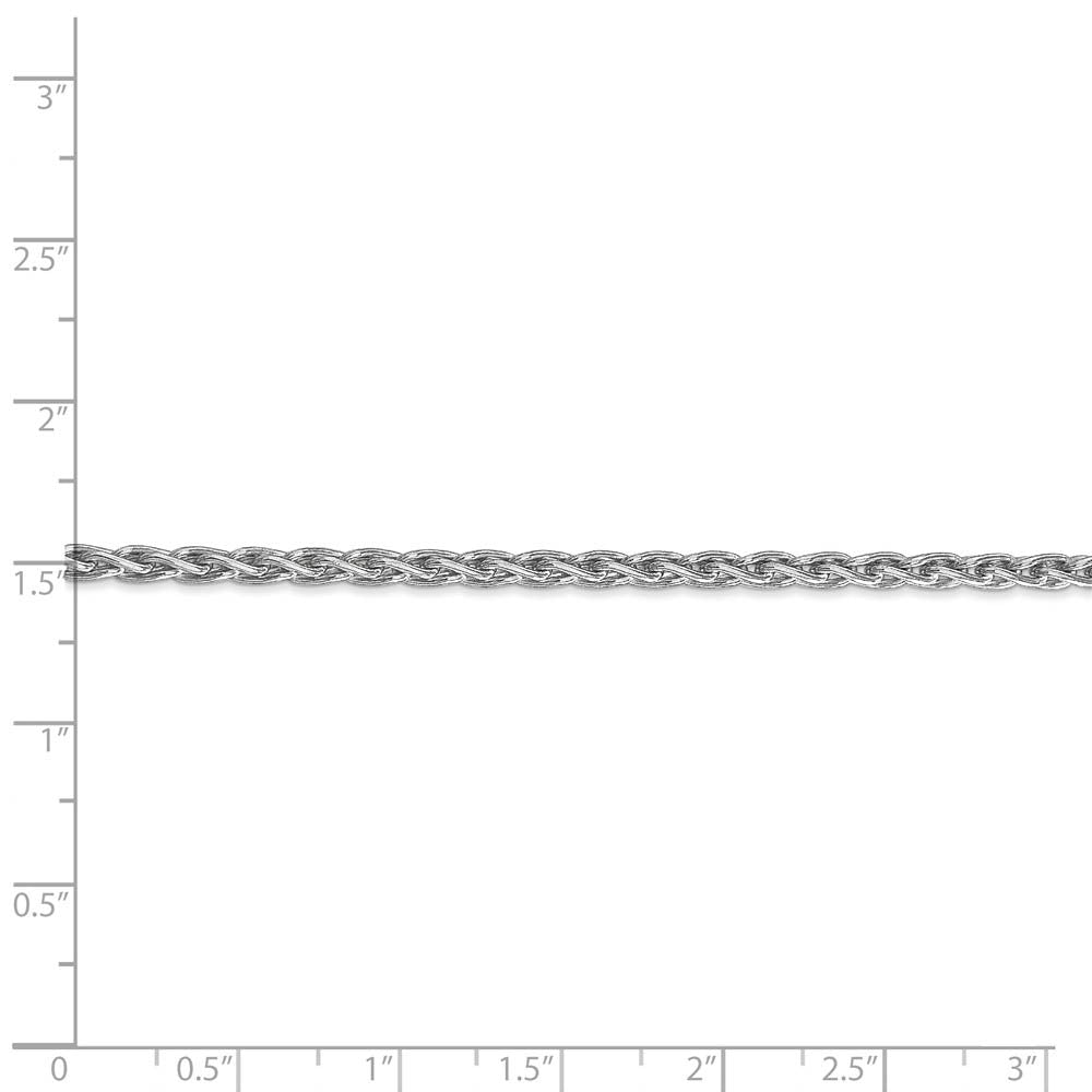 Alternate view of the 3mm, 14k White Gold, Solid Parisian Wheat Chain Necklace by The Black Bow Jewelry Co.