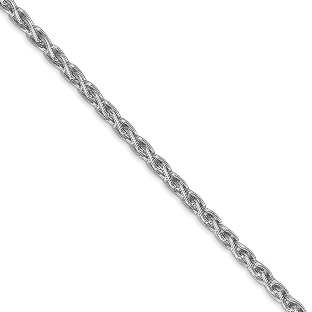 3mm, 14k White Gold, Solid Parisian Wheat Chain Necklace