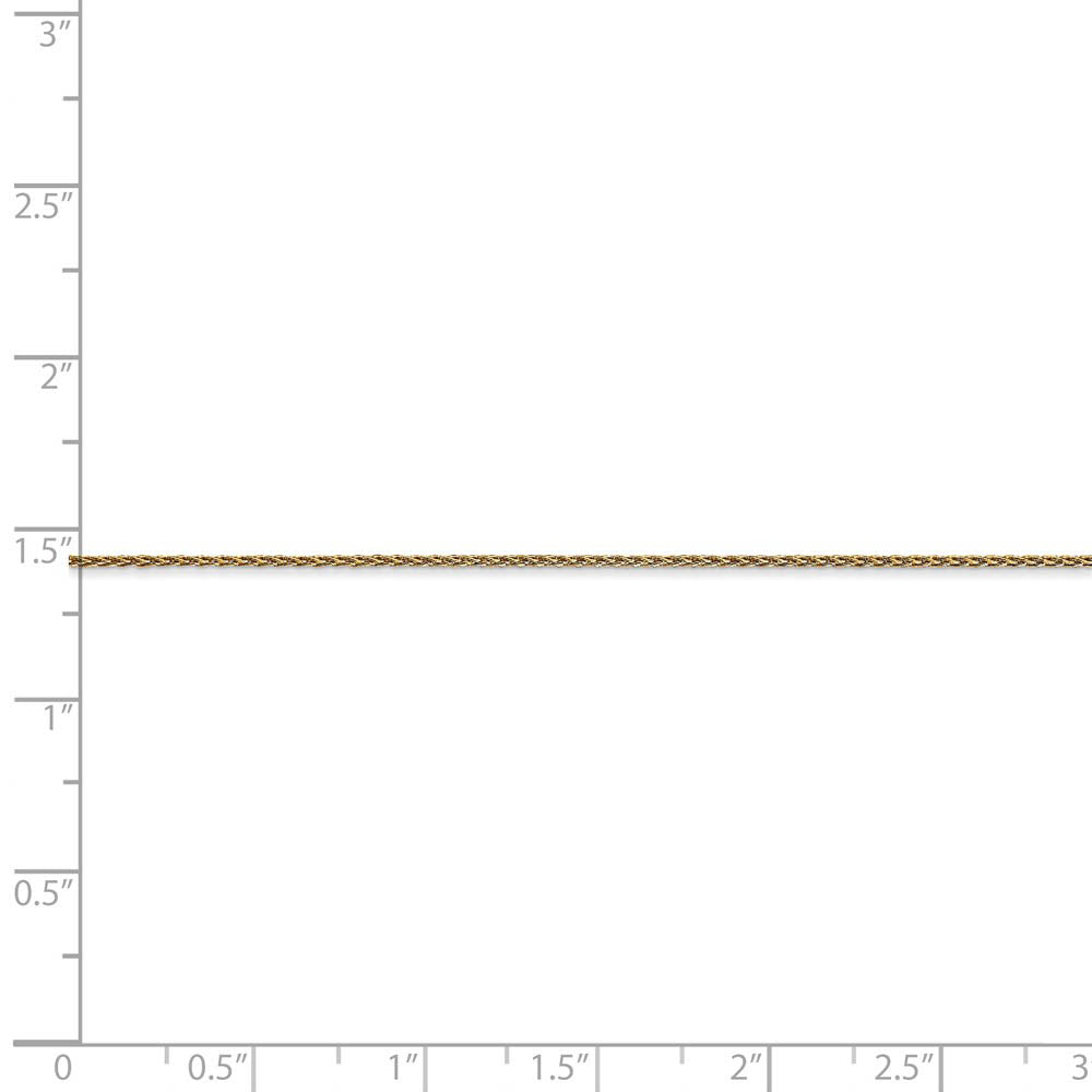 Alternate view of the 1mm, 14k Yellow Gold, Solid Parisian Wheat Chain Bracelet by The Black Bow Jewelry Co.