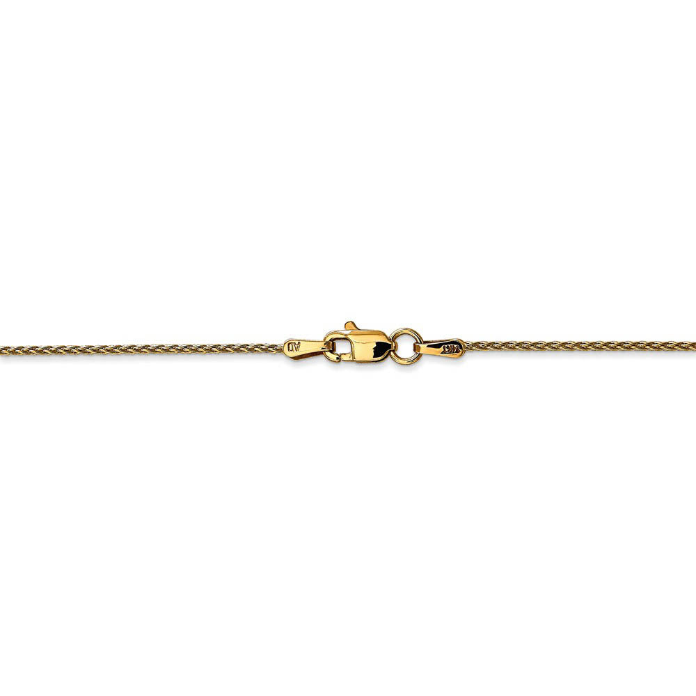 Alternate view of the 1.2mm, 14k Yellow Gold, Solid Parisian Wheat Chain Bracelet by The Black Bow Jewelry Co.
