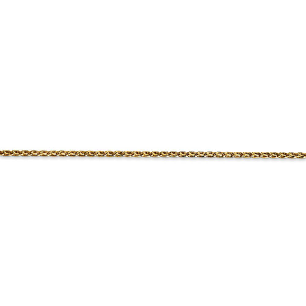 Alternate view of the 1.5mm, 14k Yellow Gold, Solid Parisian Wheat Chain Bracelet by The Black Bow Jewelry Co.