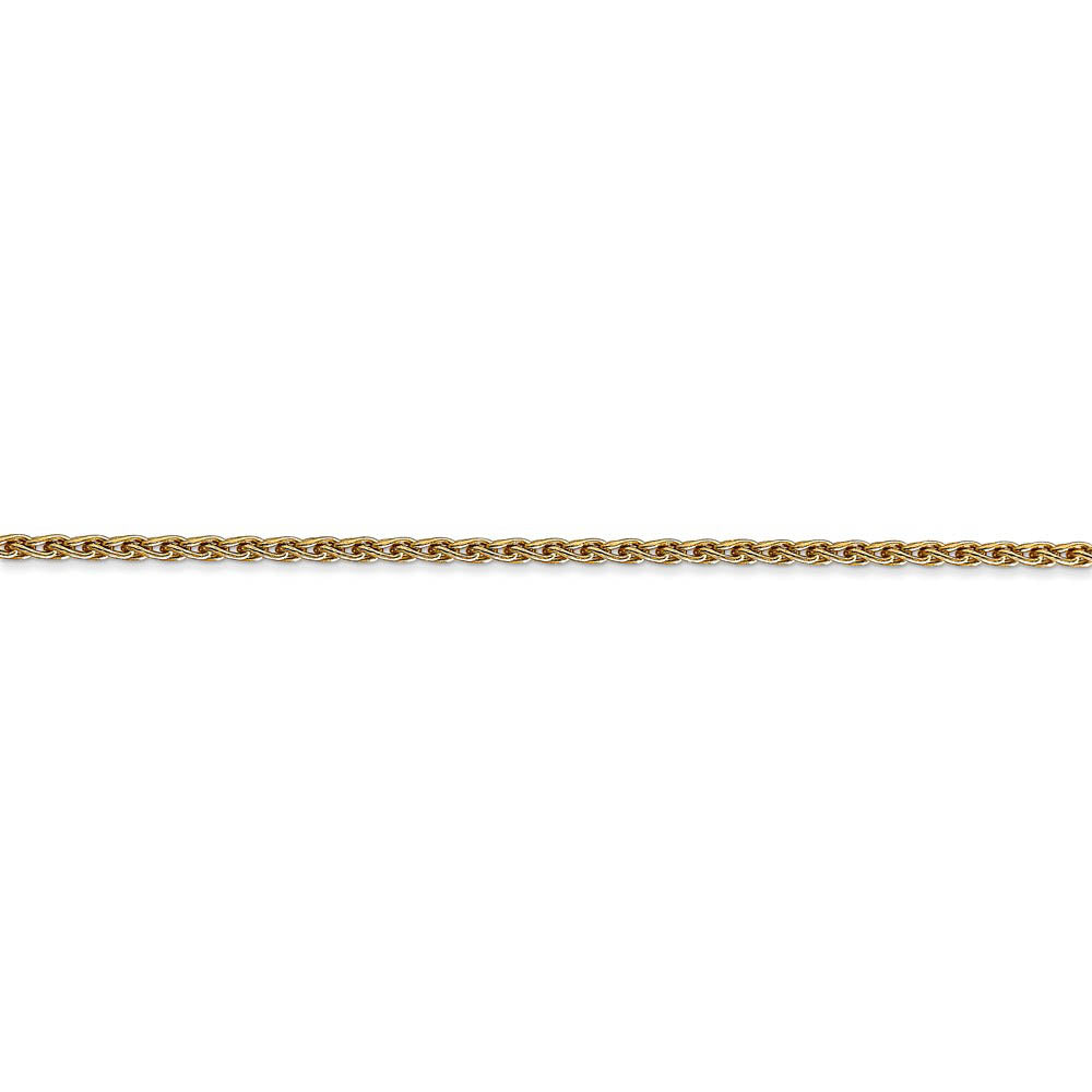 Alternate view of the 1.75mm, 14k Yellow Gold, Solid Parisian Wheat Chain Bracelet by The Black Bow Jewelry Co.