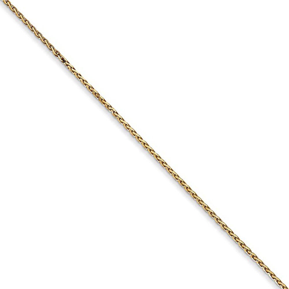 0.8mm 14k Yellow Gold Diamond Cut Round Wheat Chain Necklace, Item C8600 by The Black Bow Jewelry Co.