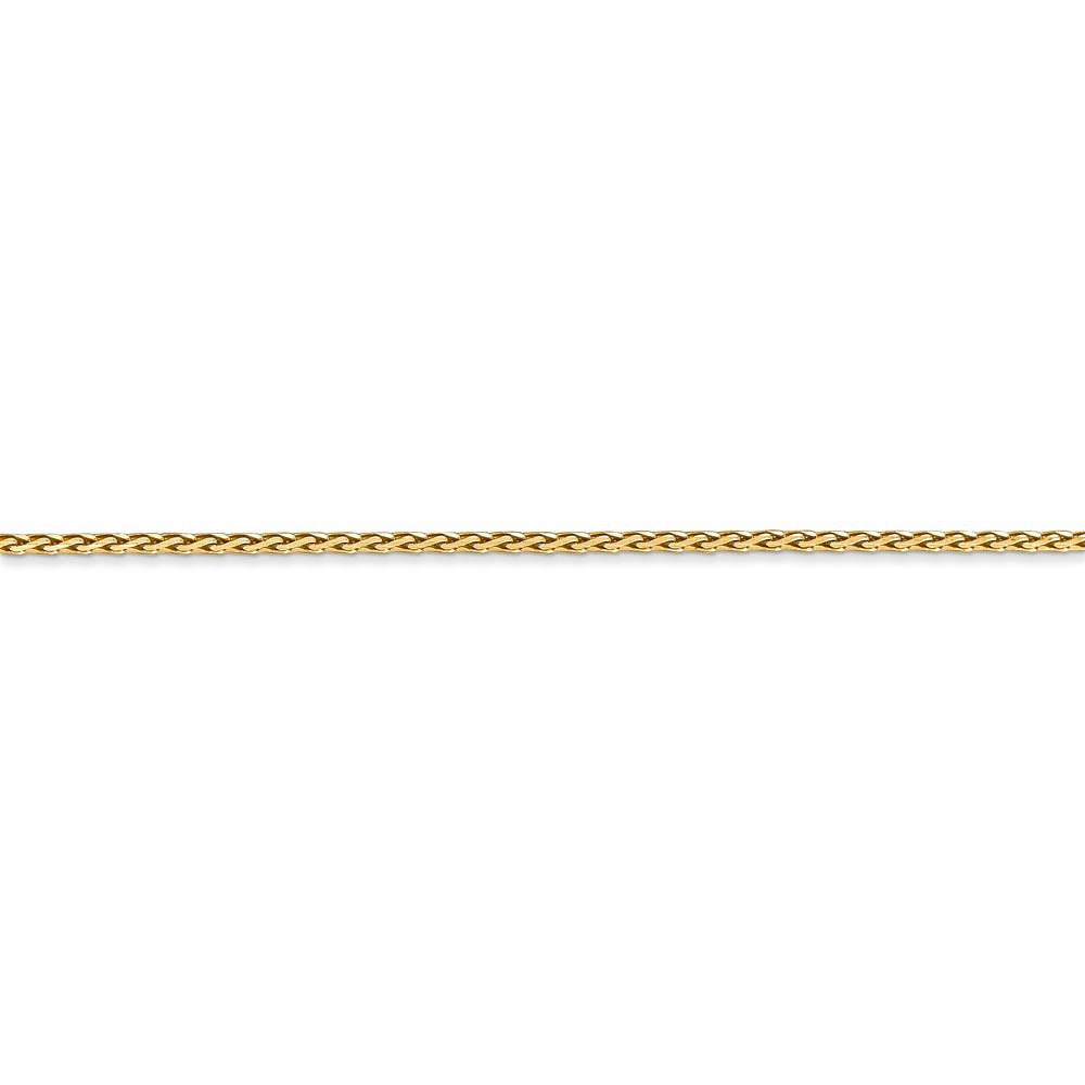 Alternate view of the 1.5mm 14k Yellow Gold Diamond Cut Round Wheat Chain Bracelet by The Black Bow Jewelry Co.