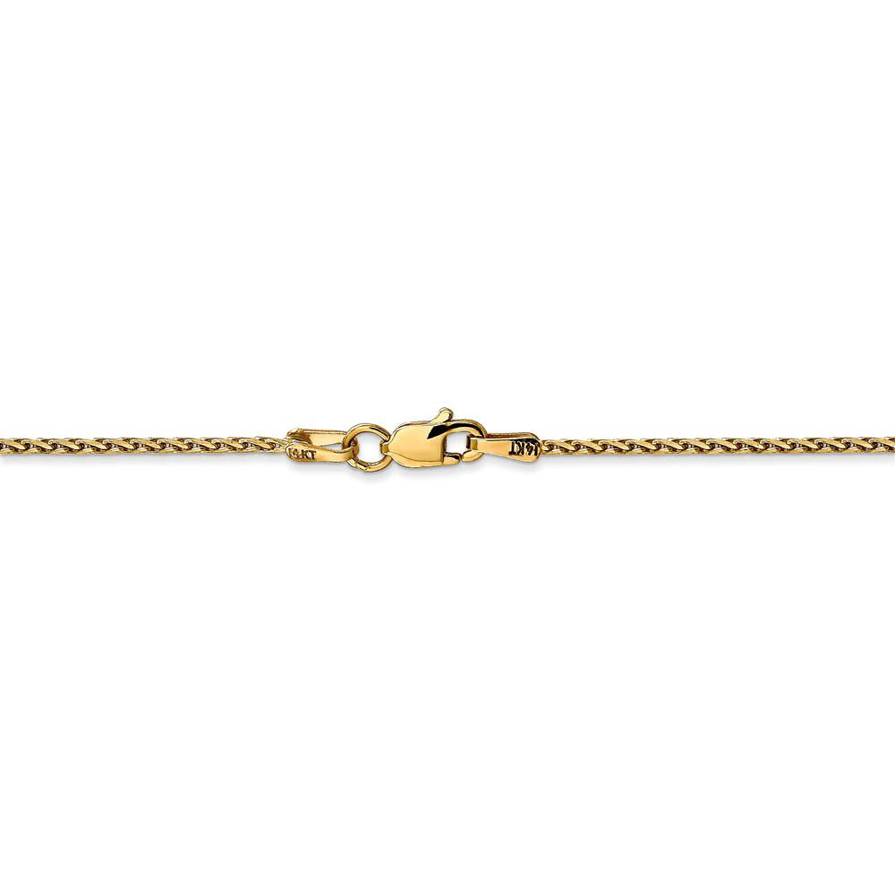 Alternate view of the 1.5mm 14k Yellow Gold Diamond Cut Round Wheat Chain Anklet by The Black Bow Jewelry Co.