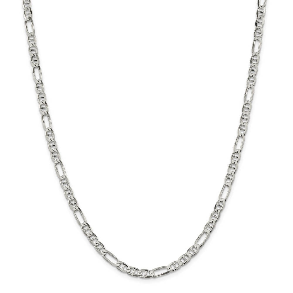 Alternate view of the 4.5mm Sterling Silver Solid Figaro Anchor Chain Bracelet by The Black Bow Jewelry Co.
