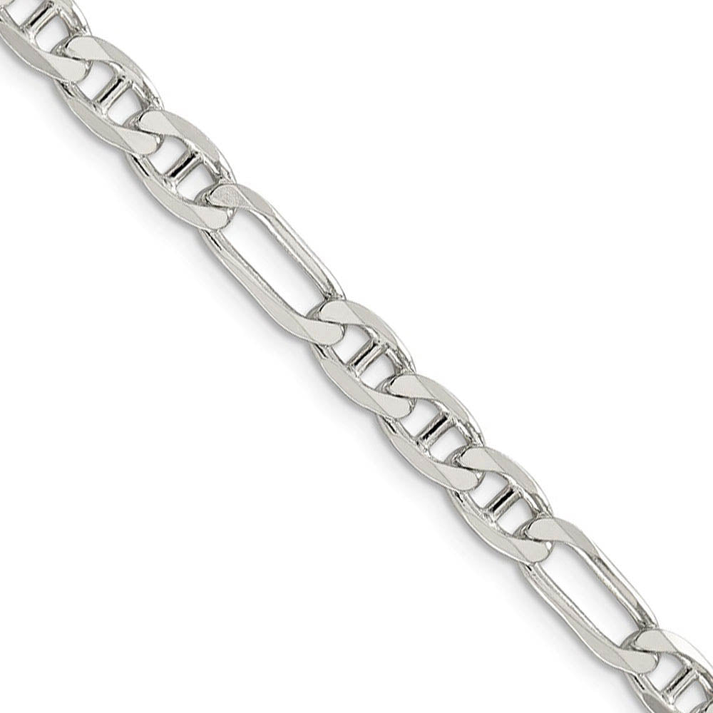 5.5mm Sterling Silver Solid Figaro Anchor Chain Bracelet, Item C8609-B by The Black Bow Jewelry Co.