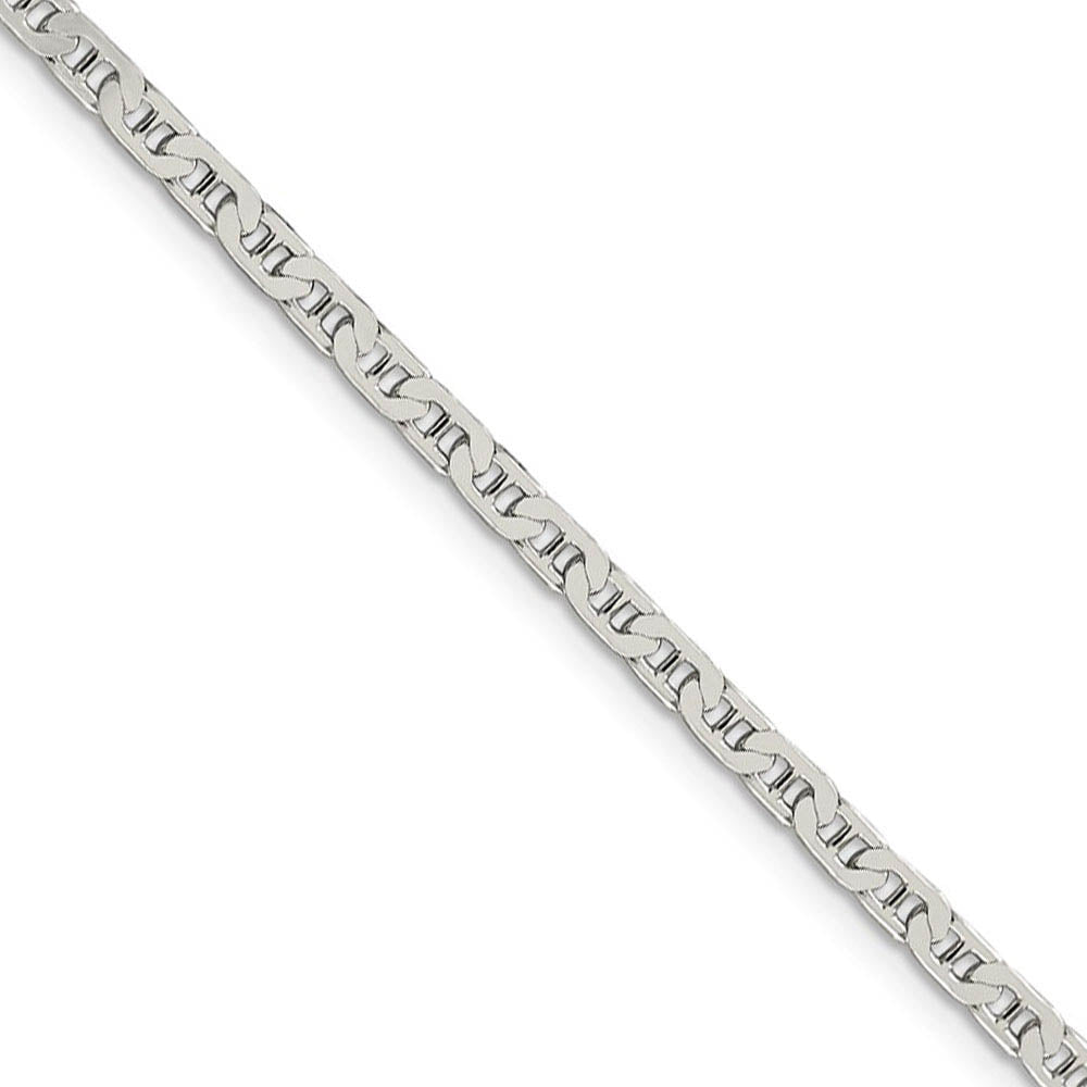 3mm, Sterling Silver, Flat Anchor Chain Necklace, Item C8613 by The Black Bow Jewelry Co.