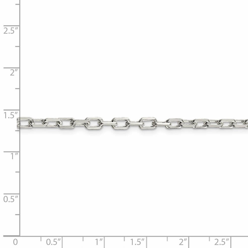 Alternate view of the 3.5mm Sterling Silver D/C Solid Elongated Cable Chain Necklace by The Black Bow Jewelry Co.