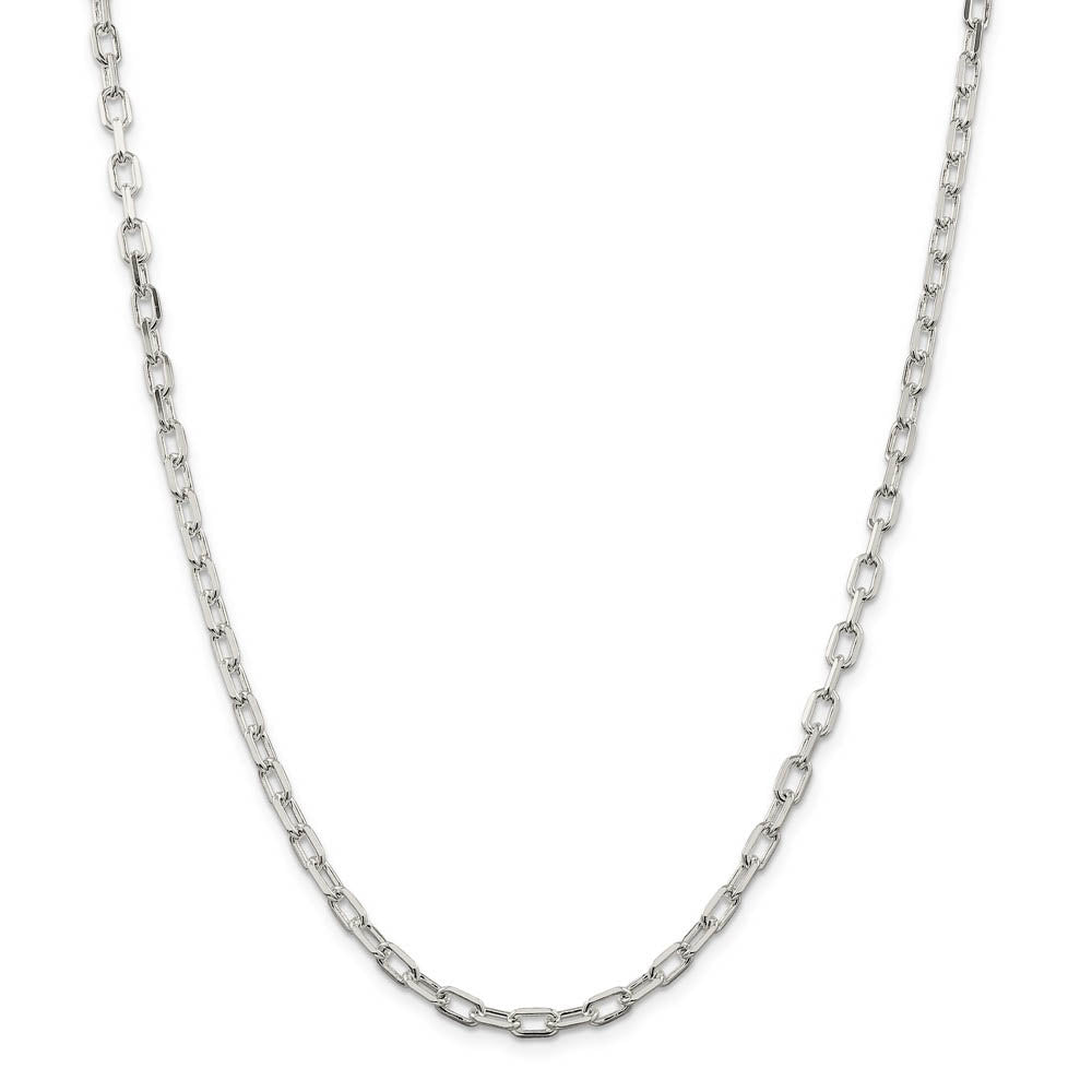 Alternate view of the 4.3mm Sterling Silver D/C Solid Elongated Cable Chain Necklace by The Black Bow Jewelry Co.