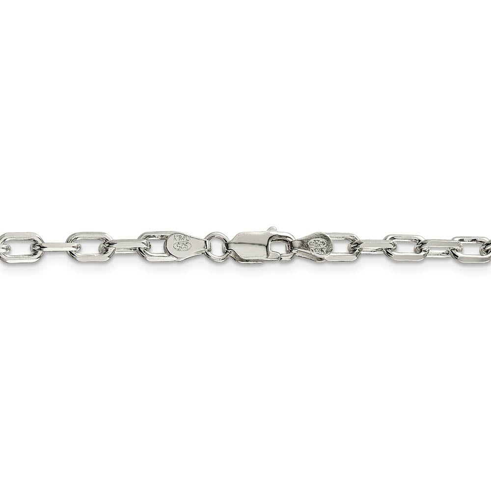 Alternate view of the 4.3mm Sterling Silver D/C Solid Elongated Cable Chain Necklace by The Black Bow Jewelry Co.