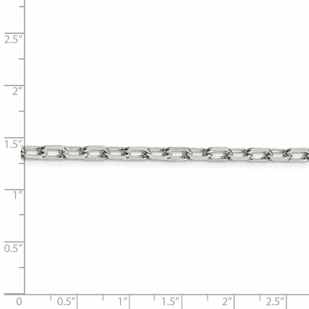 Alternate view of the 4.3mm Sterling Silver D/C Solid Elongated Cable Chain Necklace by The Black Bow Jewelry Co.