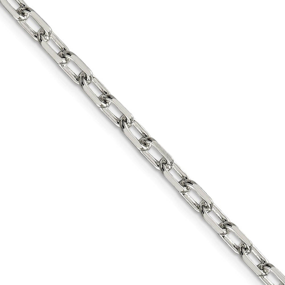 4.3mm Sterling Silver D/C Solid Elongated Cable Chain Necklace