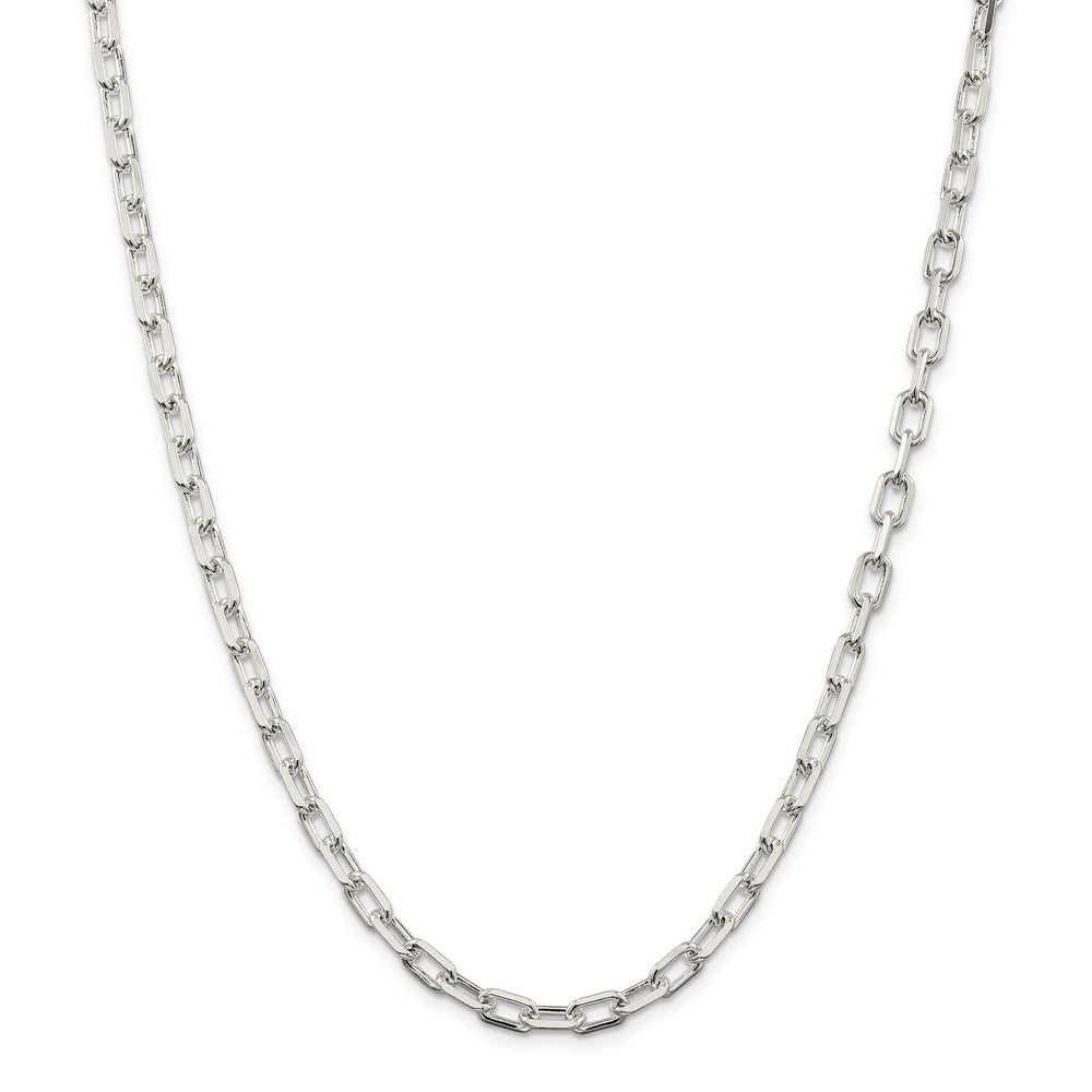 Alternate view of the 5.5mm Sterling Silver D/C Solid Elongated Cable Chain Necklace by The Black Bow Jewelry Co.