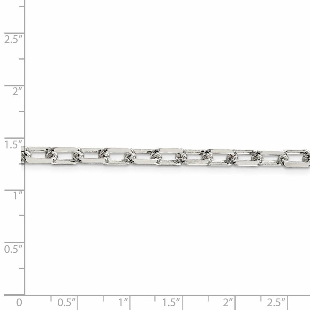 Alternate view of the 5.5mm Sterling Silver D/C Solid Elongated Cable Chain Necklace by The Black Bow Jewelry Co.