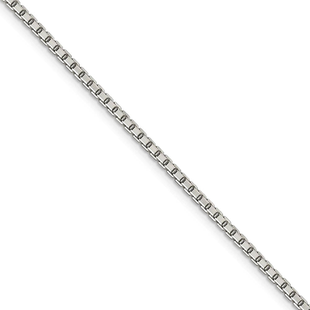 2mm Sterling Silver Diamond Cut Solid Octagonal Box Chain Necklace, Item C8629 by The Black Bow Jewelry Co.