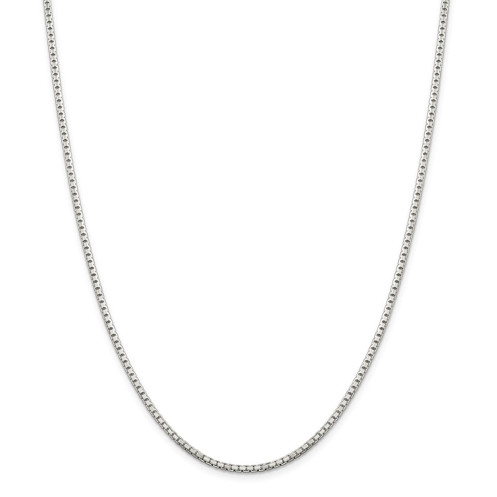 Alternate view of the 2mm Sterling Silver Diamond Cut Solid Octagonal Box Chain Necklace by The Black Bow Jewelry Co.