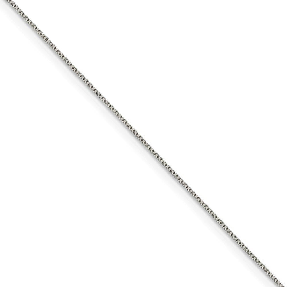 0.6mm, Sterling Silver, Solid Box Chain Necklace, Item C8632 by The Black Bow Jewelry Co.