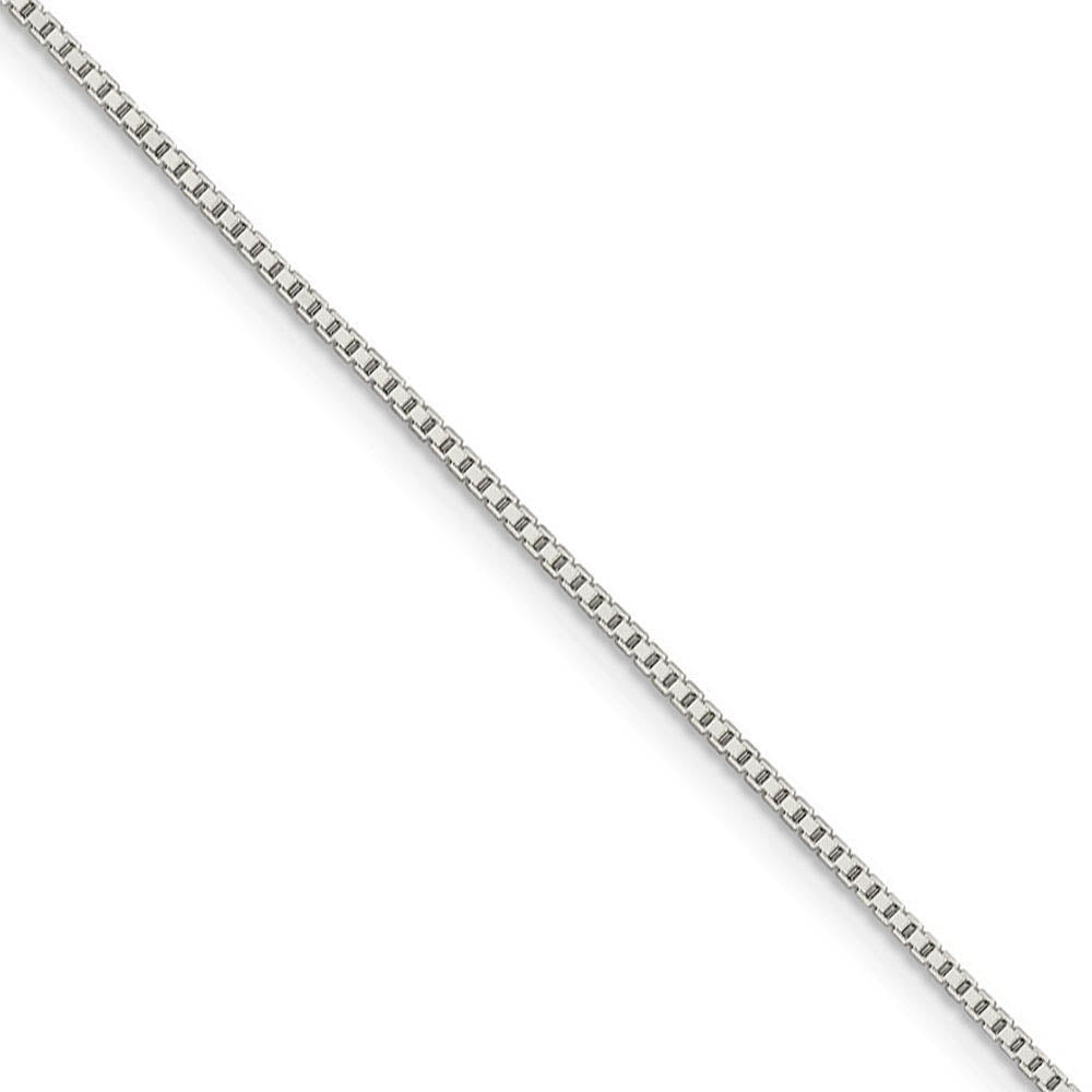 1.1mm, Sterling Silver, Solid Box Chain Anklet, 10 Inch, Item C8635-10 by The Black Bow Jewelry Co.