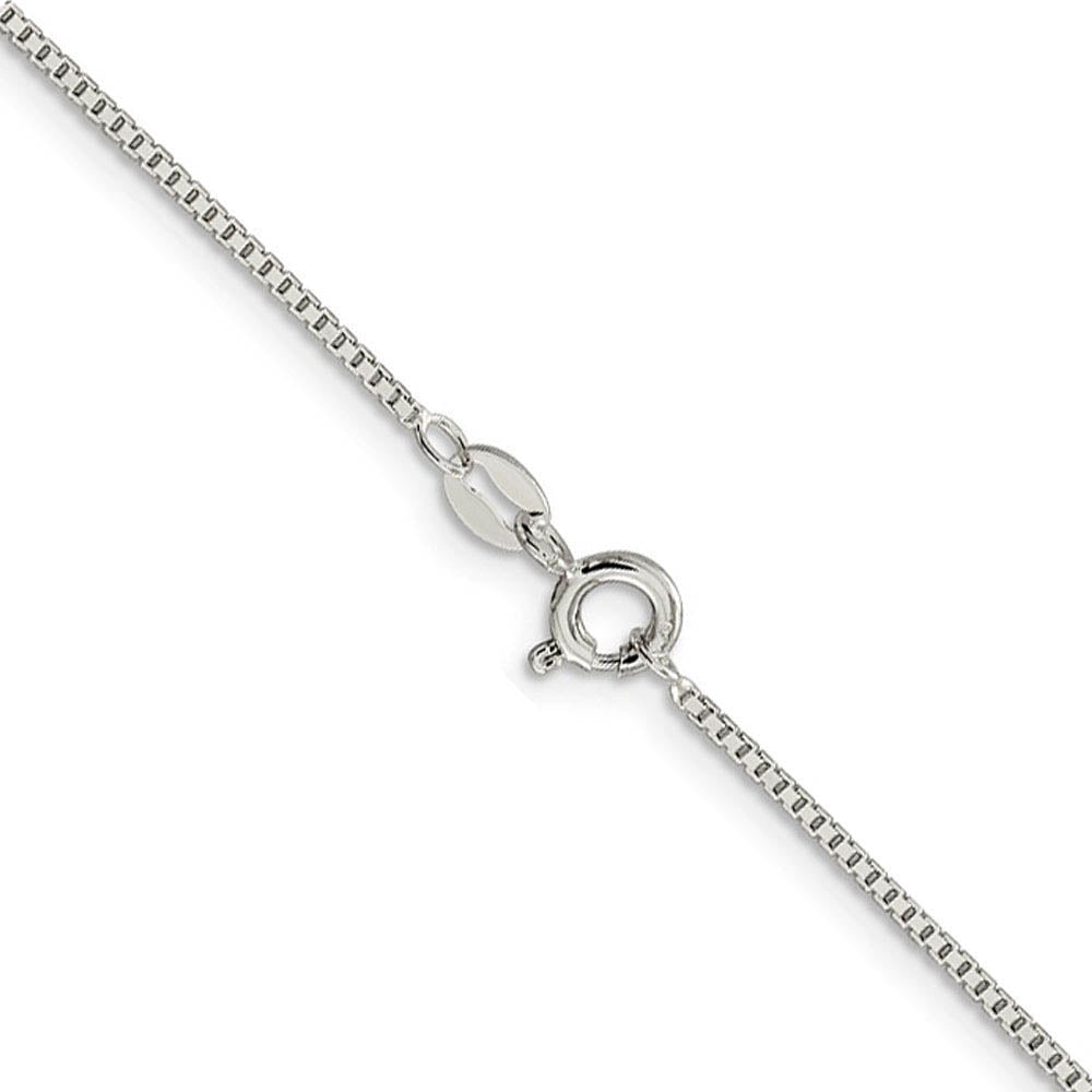 Alternate view of the 1.1mm, Sterling Silver, Solid Box Chain Anklet, 10 Inch by The Black Bow Jewelry Co.