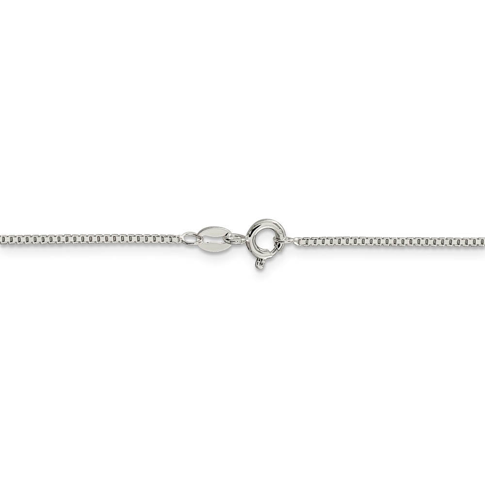 Alternate view of the 1.1mm, Sterling Silver, Solid Box Chain Anklet, 10 Inch by The Black Bow Jewelry Co.