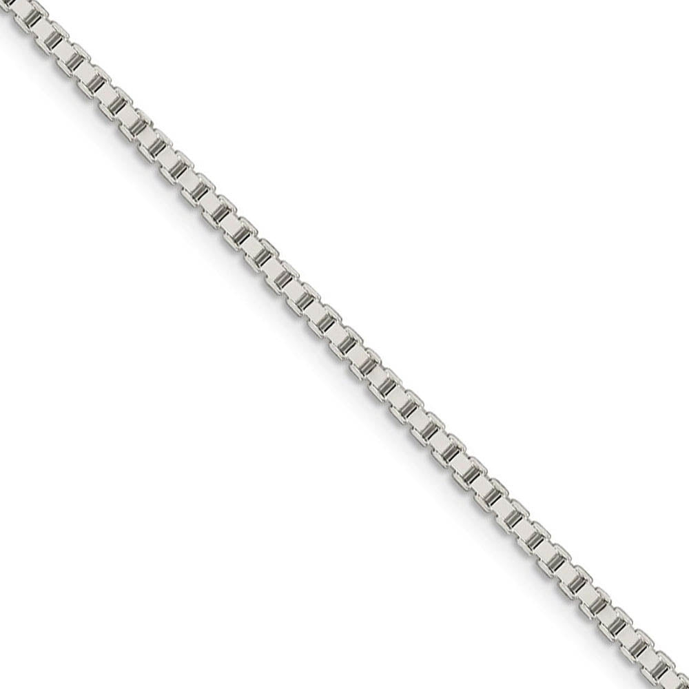 1.9mm, Sterling Silver, Solid Box Chain Bracelet, Item C8637-B by The Black Bow Jewelry Co.