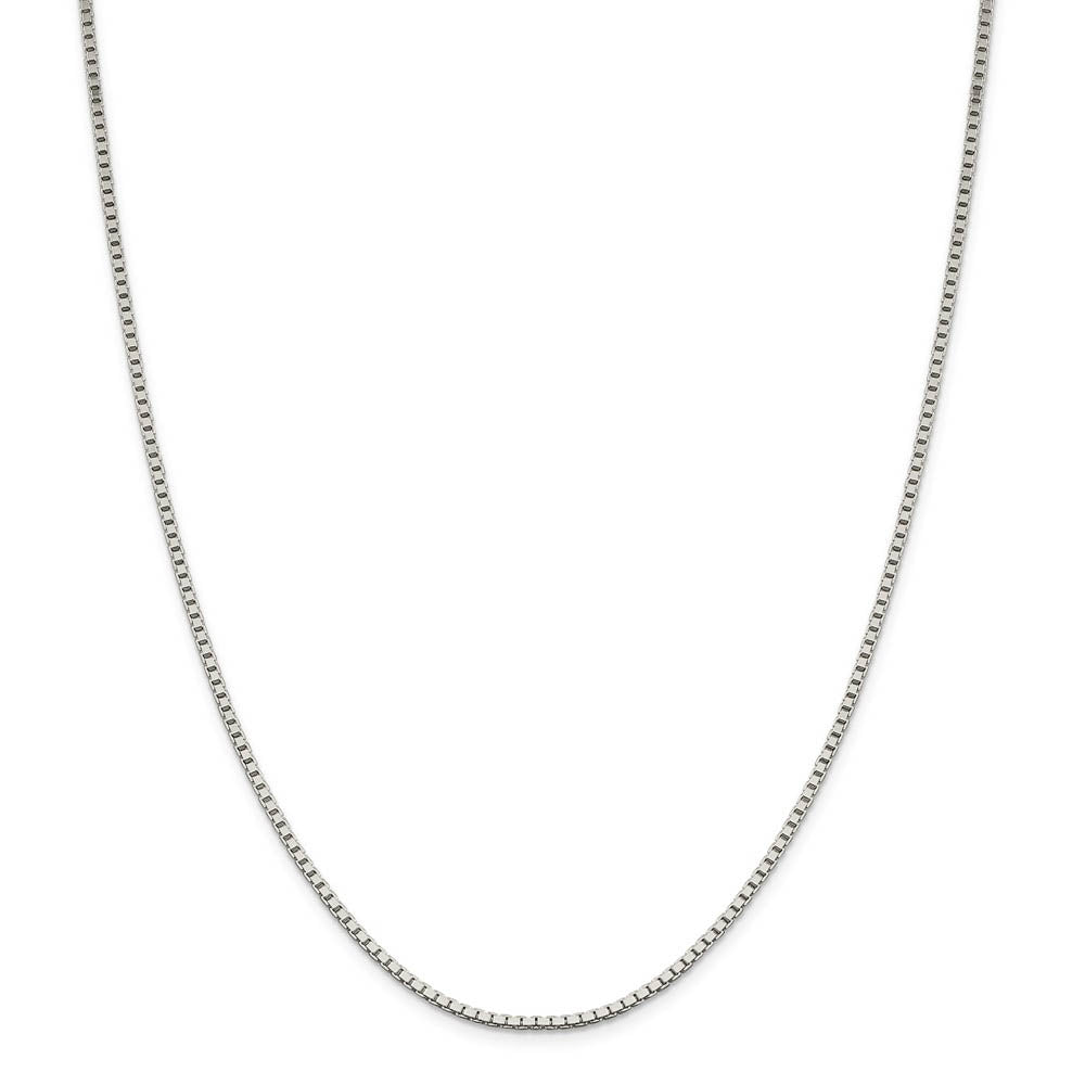 Alternate view of the 1.9mm, Sterling Silver, Solid Box Chain Bracelet by The Black Bow Jewelry Co.