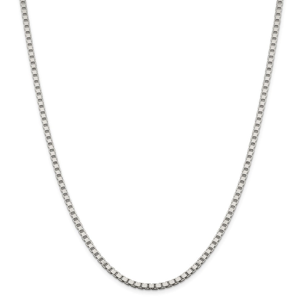 Alternate view of the 3.25mm, Sterling Silver, Solid Box Chain Necklace by The Black Bow Jewelry Co.