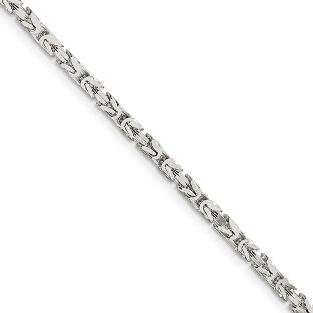 2.5mm, Sterling Silver, Solid Byzantine Chain Necklace, Item C8642 by The Black Bow Jewelry Co.