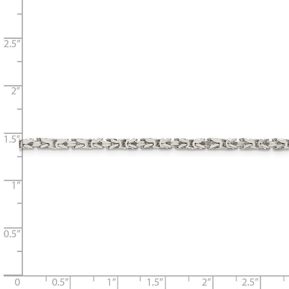 Alternate view of the 2.5mm, Sterling Silver, Solid Byzantine Chain Necklace by The Black Bow Jewelry Co.