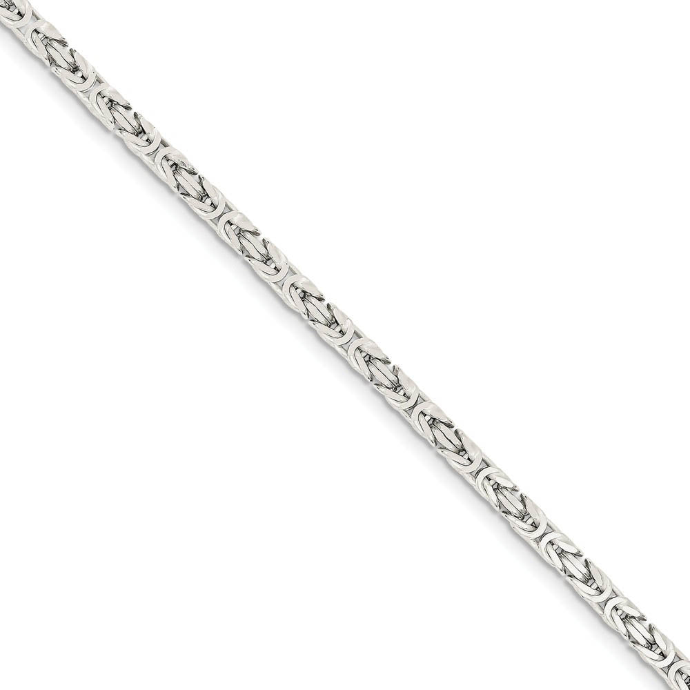 3.25mm, Sterling Silver, Byzantine Chain, 8 inch, Item C8644-08 by The Black Bow Jewelry Co.