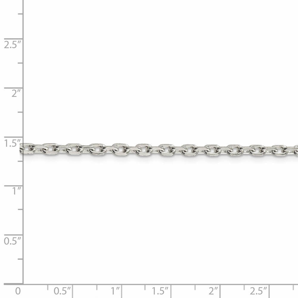 Alternate view of the 3.25mm Sterling Silver Solid Beveled Oval Cable Chain Necklace by The Black Bow Jewelry Co.