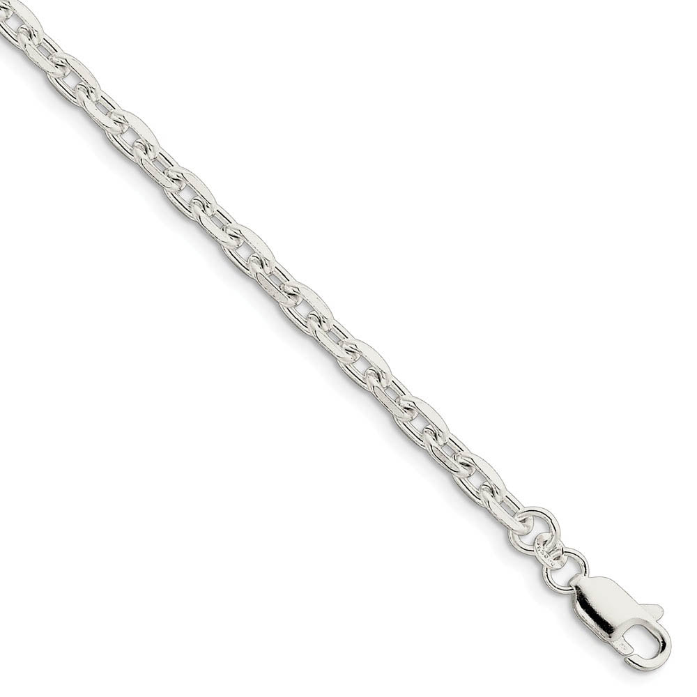 4.9mm, Sterling Silver Solid Beveled Cable Chain Bracelet, Item C8658-B by The Black Bow Jewelry Co.