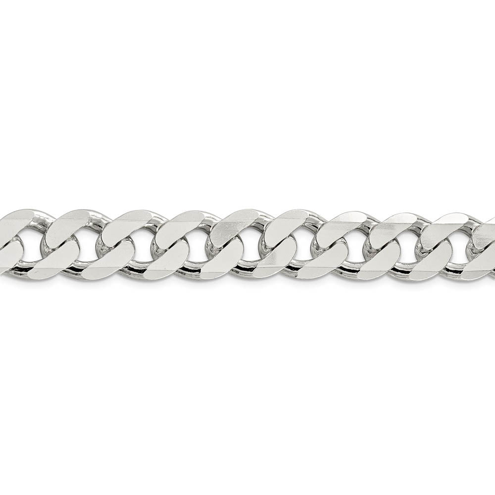 Alternate view of the Men's 15mm, Sterling Silver Solid Flat Curb Chain Bracelet by The Black Bow Jewelry Co.
