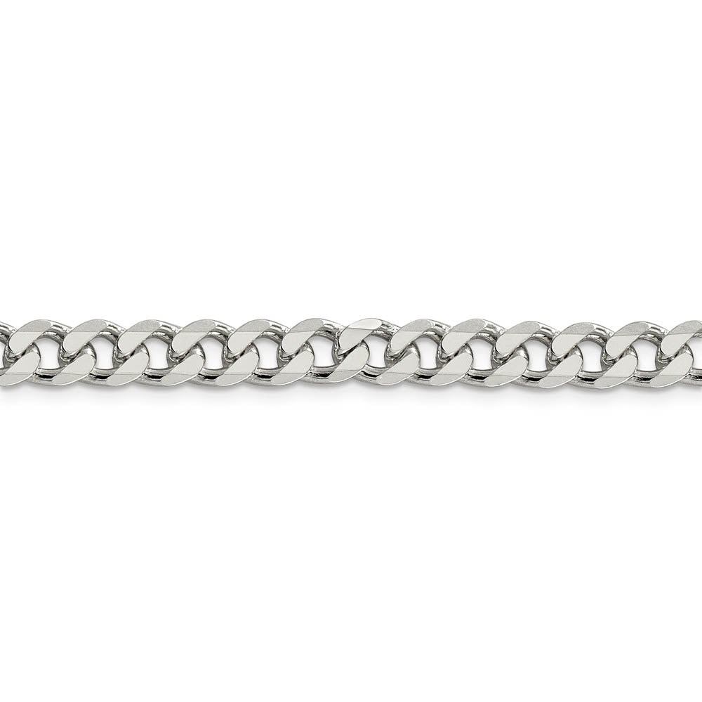 Alternate view of the 7mm, Sterling Silver Solid Pave Curb Chain Bracelet by The Black Bow Jewelry Co.