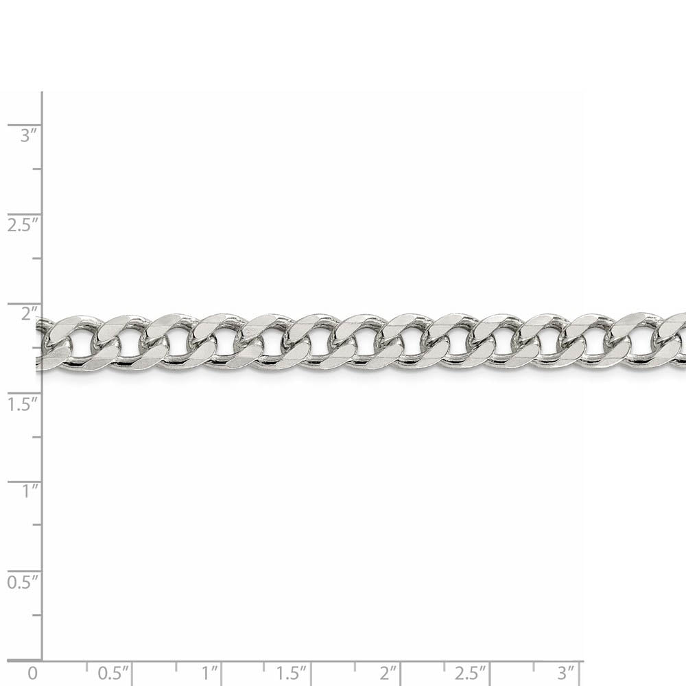 Alternate view of the Men's 8mm, Sterling Silver Solid Pave Curb Chain Necklace by The Black Bow Jewelry Co.