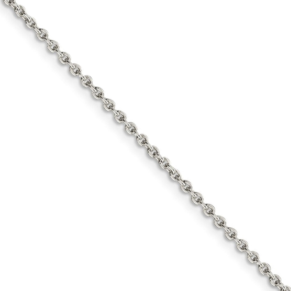 2mm Sterling Silver Classic Solid Cable Chain Necklace, Item C8674 by The Black Bow Jewelry Co.