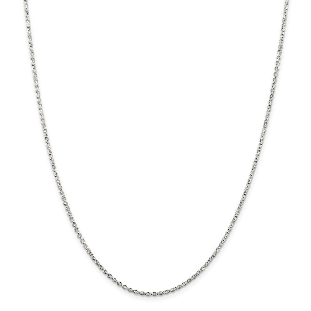 Alternate view of the 2mm Sterling Silver Classic Solid Cable Chain Necklace by The Black Bow Jewelry Co.