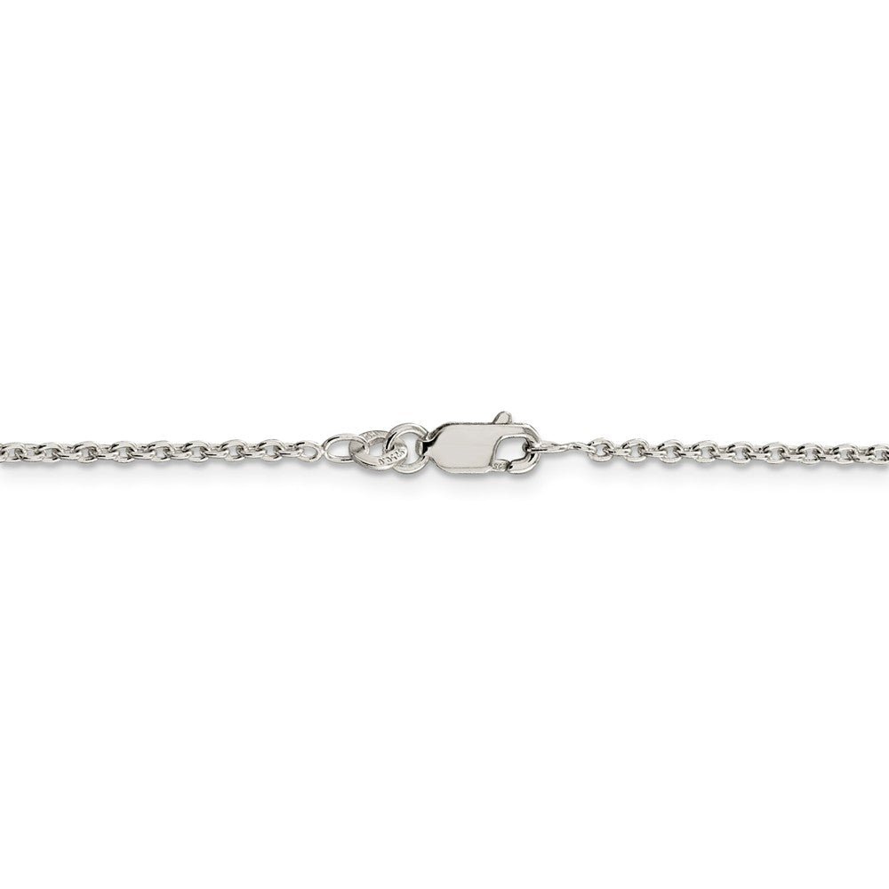 Alternate view of the 2mm Sterling Silver Classic Solid Cable Chain Necklace by The Black Bow Jewelry Co.