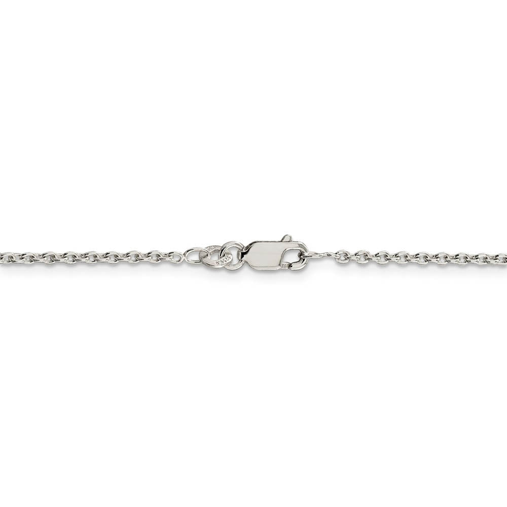 Alternate view of the 2mm Sterling Silver Classic Solid Cable Chain Necklace by The Black Bow Jewelry Co.
