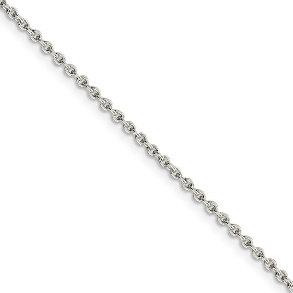 2mm Sterling Silver Classic Solid Cable Chain Necklace