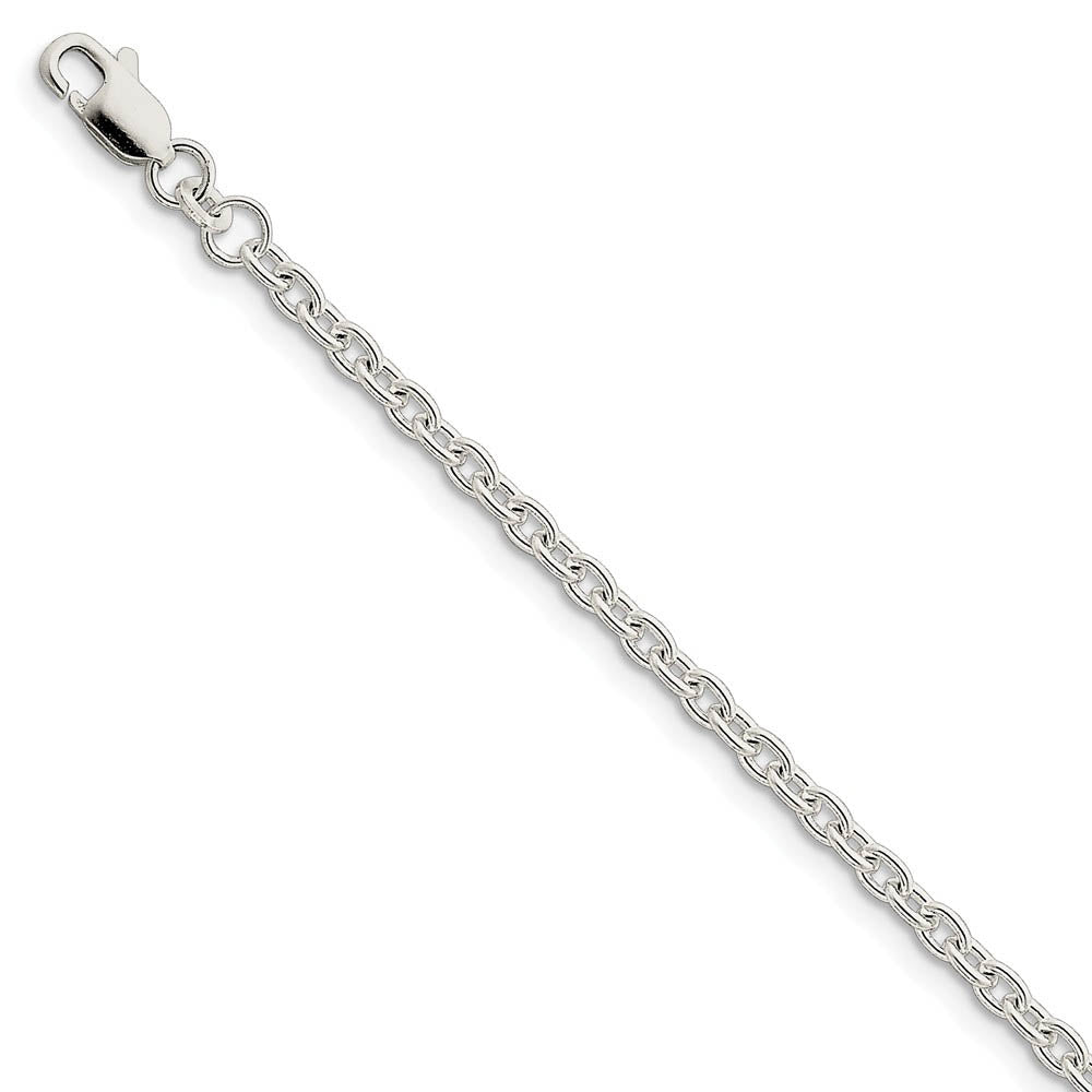 3.5mm, Sterling Silver Classic Solid Cable Chain Bracelet, Item C8676-B by The Black Bow Jewelry Co.