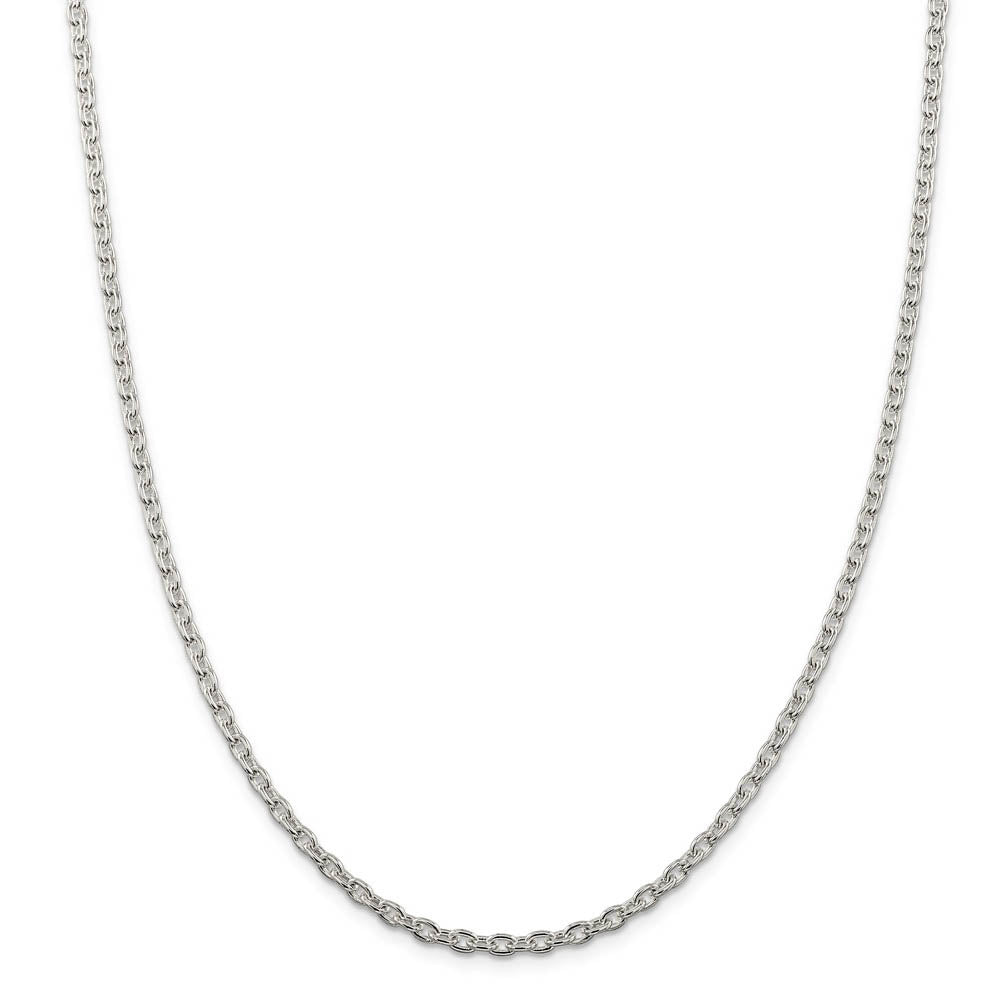 Alternate view of the 3.5mm Sterling Silver Classic Solid Cable Chain Necklace by The Black Bow Jewelry Co.