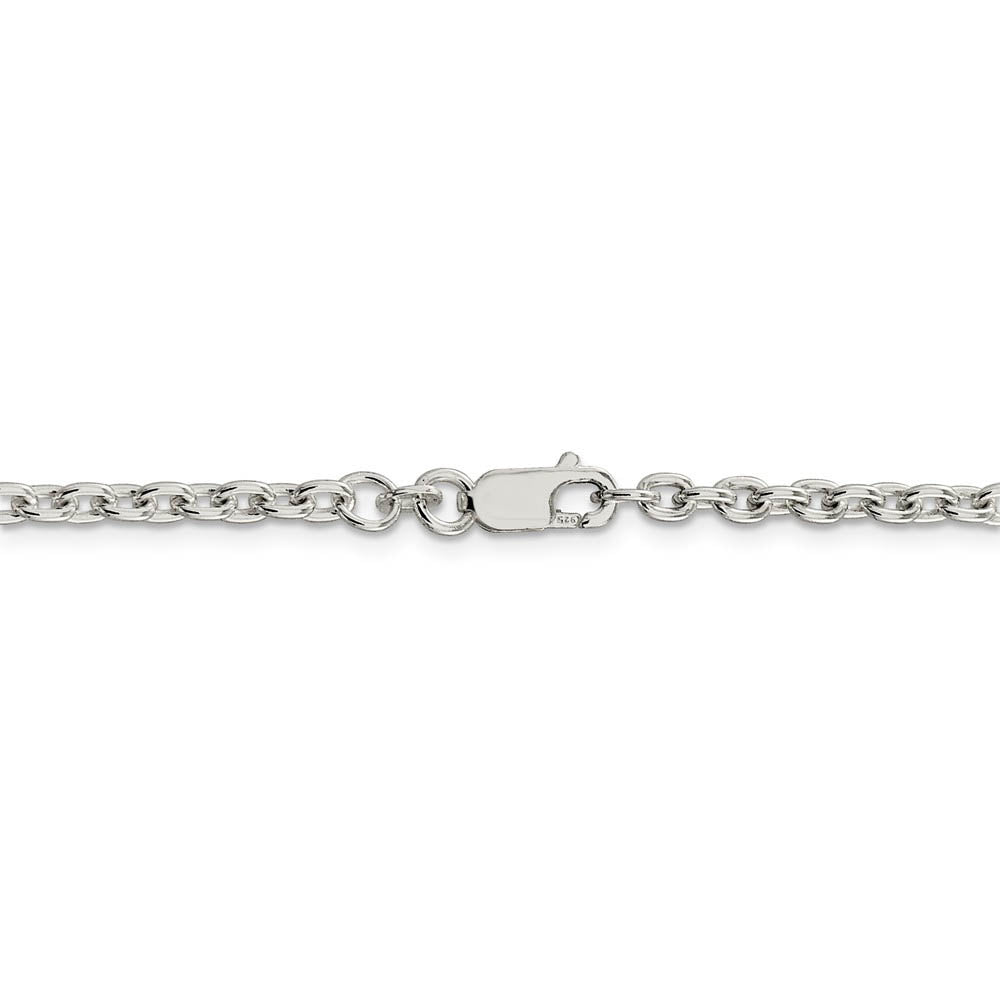 Alternate view of the 3.5mm Sterling Silver Classic Solid Cable Chain Necklace by The Black Bow Jewelry Co.